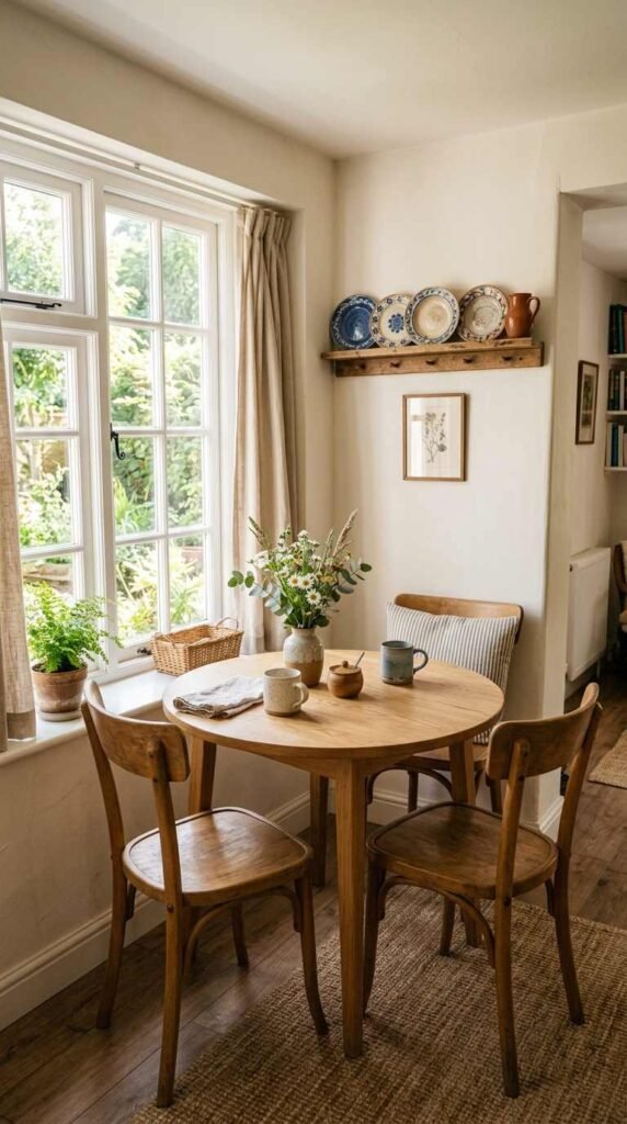 Round Table in a Small Dining Nook