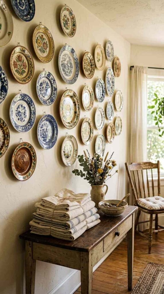 A Ceramic Plate Wall Display