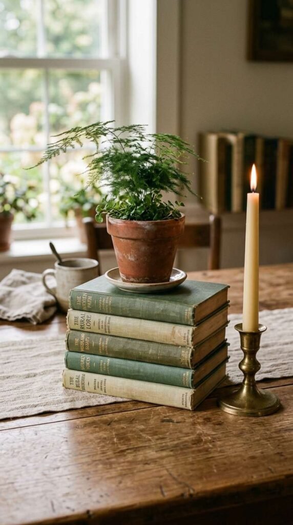 Stacked Books as Decorative Risers