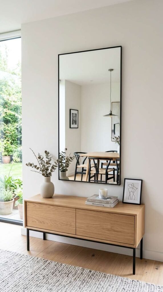 Black-Framed Modern Mirror