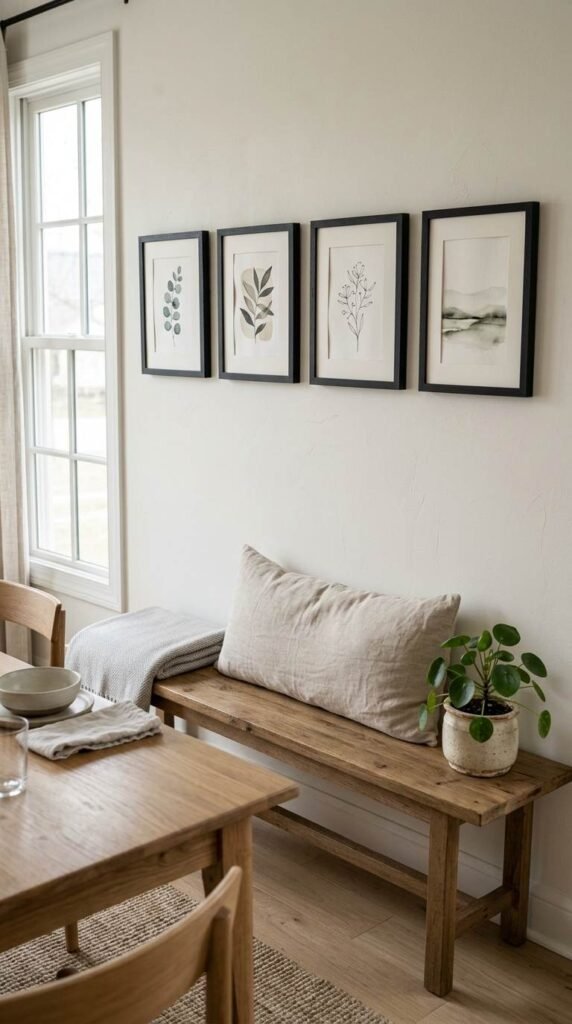 Mini Gallery Above a Bench