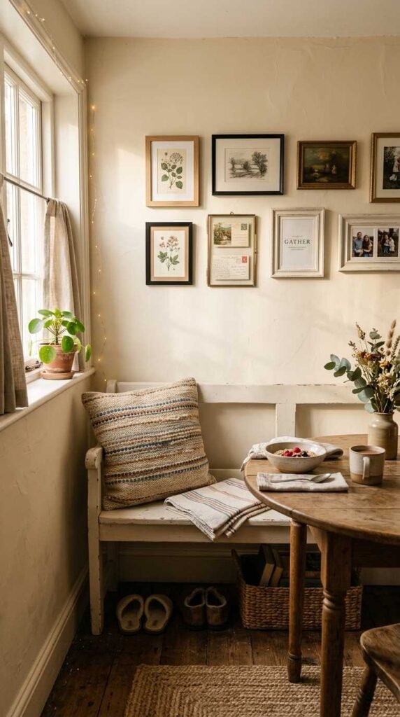 A Mini Gallery Above a Bench