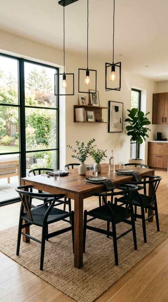 Warm Wood and Black Contrast