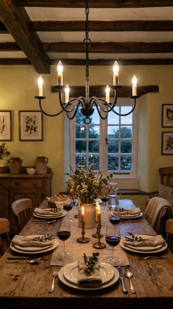 A Wrought Iron Light Fixture