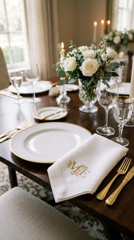 Monogrammed Napkins for Personal Touch