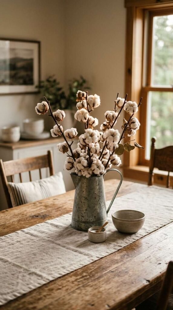 A Cotton Stem Centerpiece