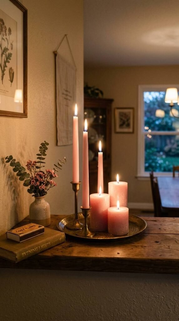 A Pink Candle Display
