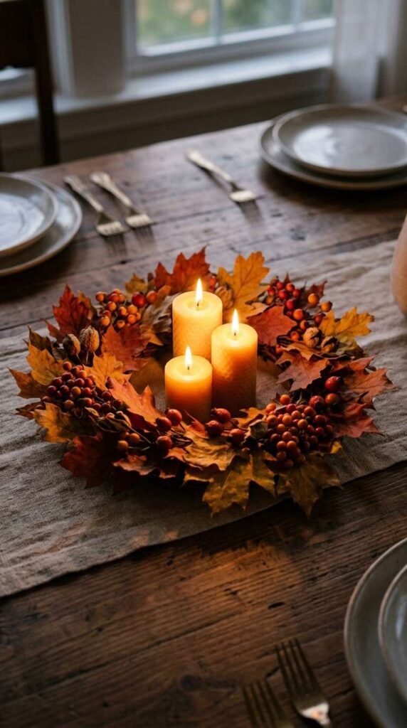 Autumn Wreath as Centerpiece Base