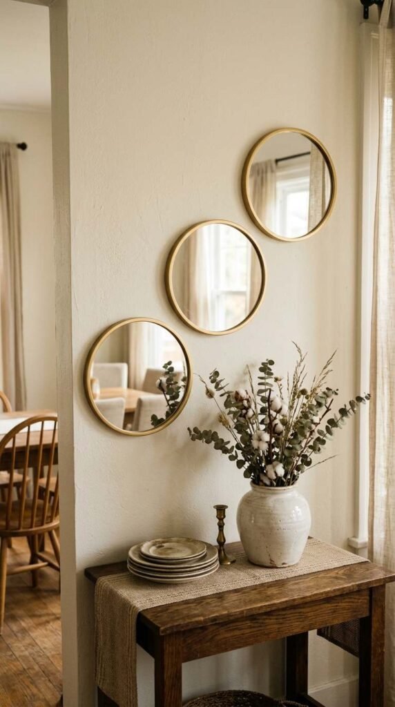 Gold Frame Mirror Trio