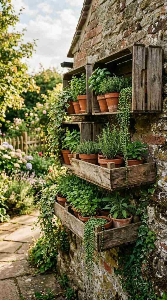 Repurposed Crate Shelving