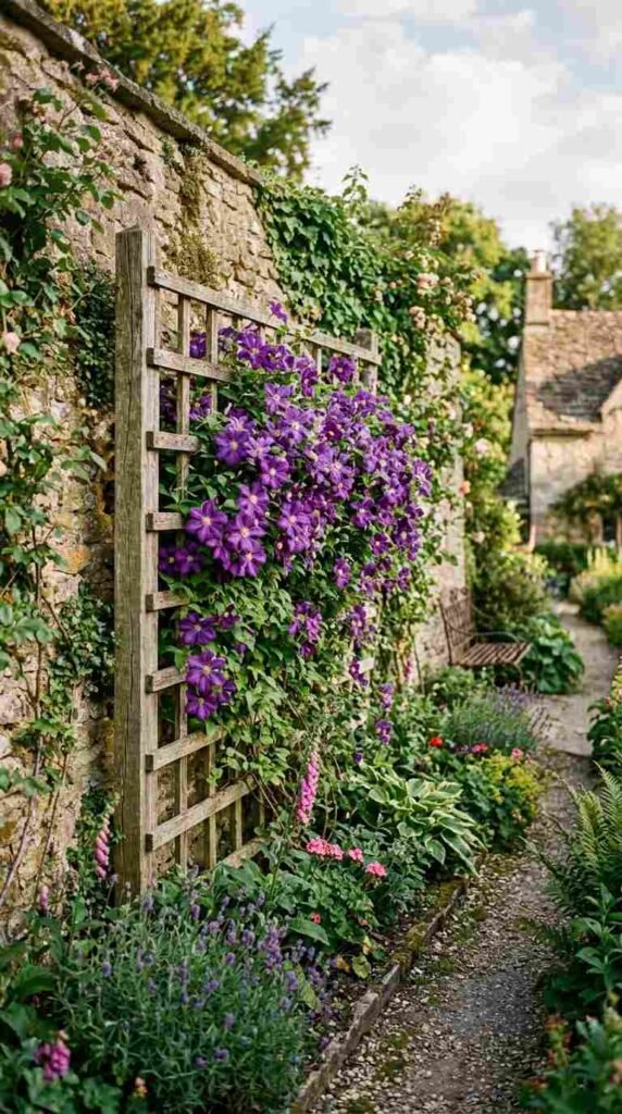 A Weathered Wood Trellis