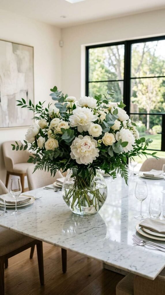 Fresh Floral Arrangements as Centerpiece