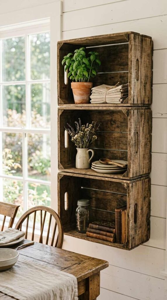 Wood Crate Shelving