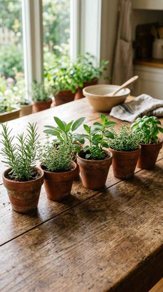 A Botanical Herb Centerpiece