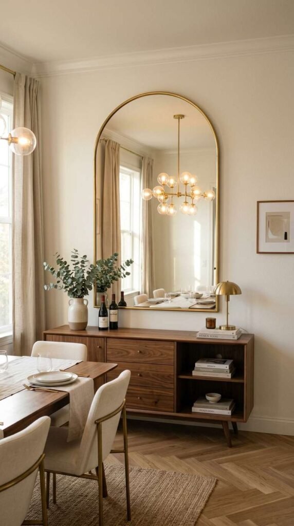  Statement Mirror Above the Sideboard