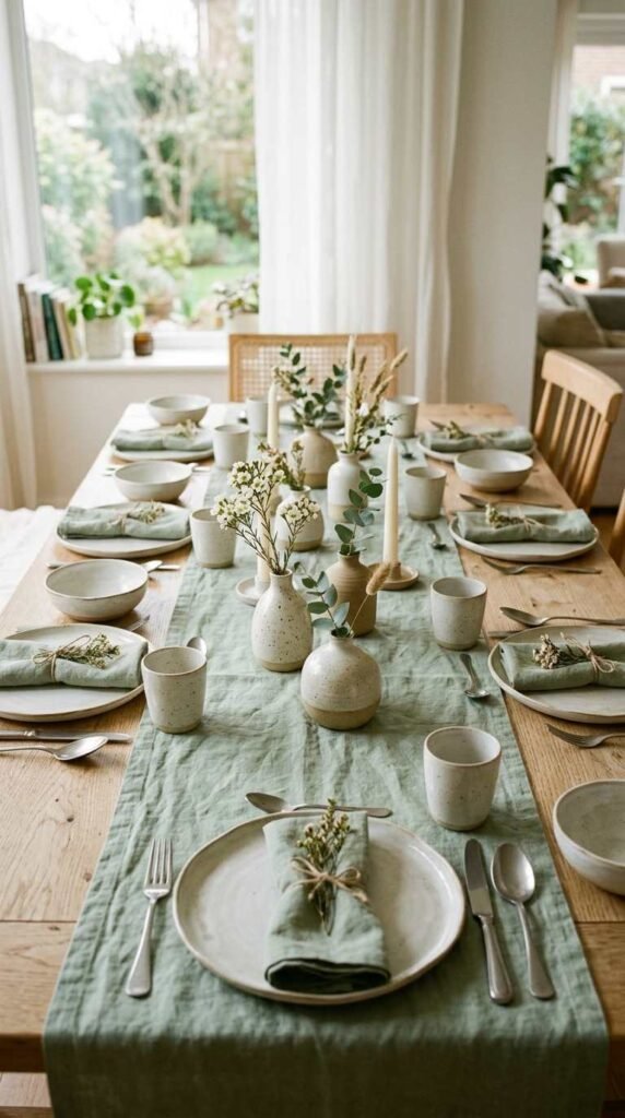 Pastel Linen Table Runner