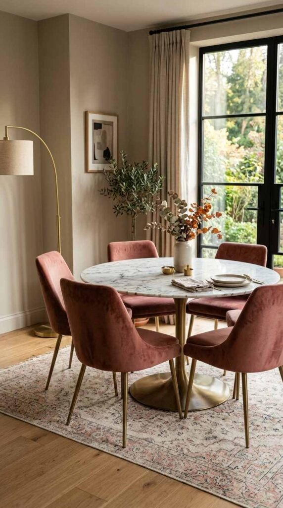 Pink Velvet Dining Chairs