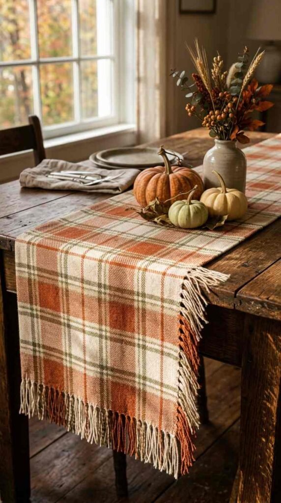 Warm Plaid Table Runner