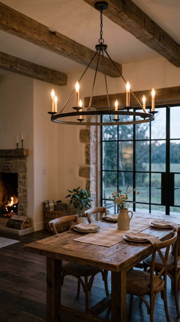  Farmhouse Chandelier with Candle-Style Bulbs