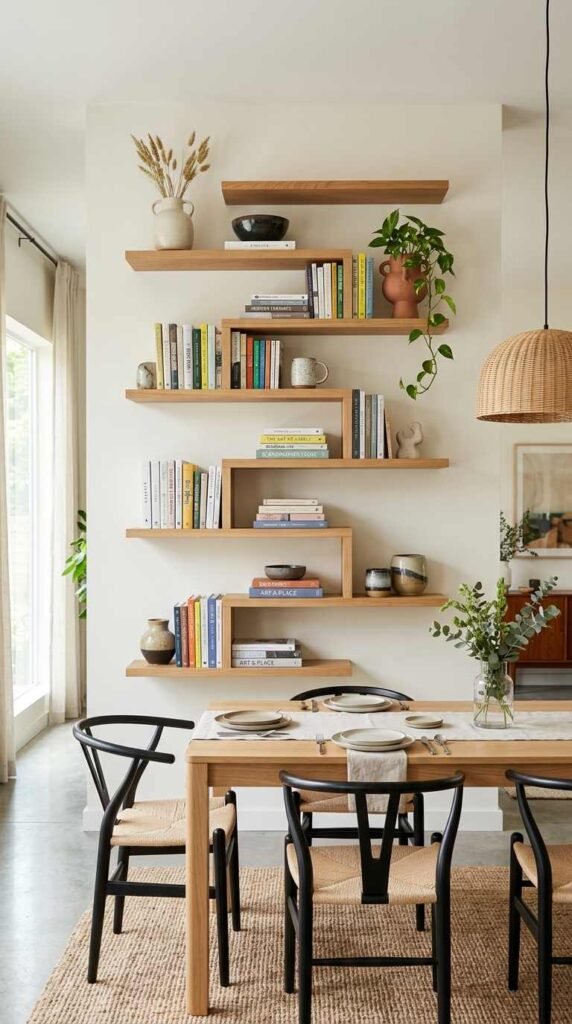 Asymmetrical Shelf Arrangement