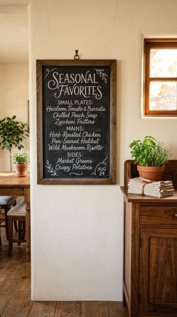 Add a Chalkboard or Menu-Style Piece
