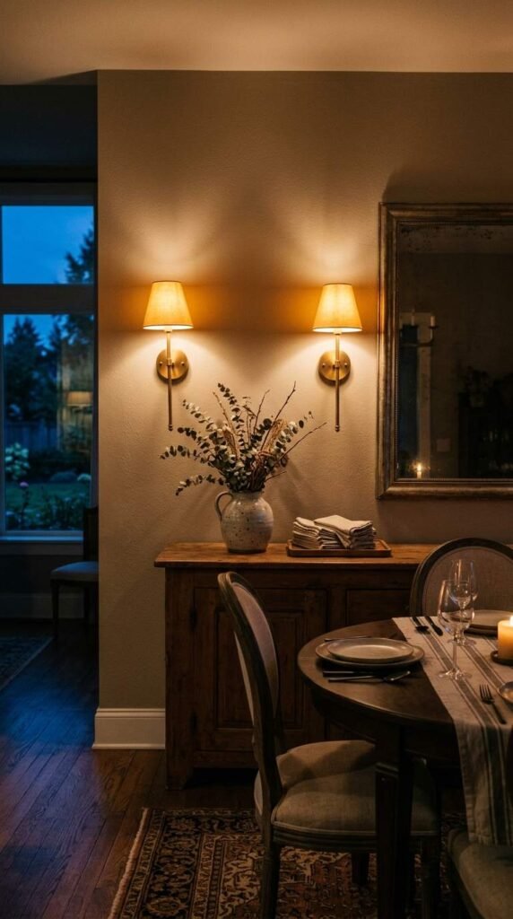 Layered Lighting with Wall Sconces