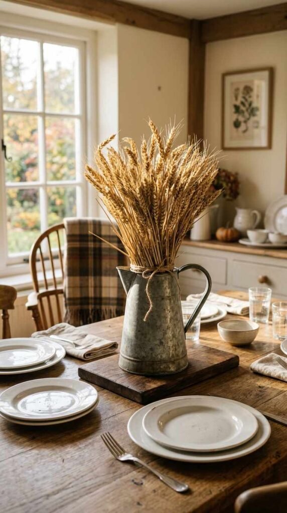 A Dried Wheat Centerpiece