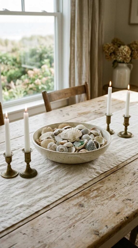 A Shell Accent Centerpiece Feels Effortless