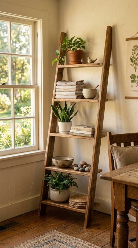 A Ladder Shelf Corner Display