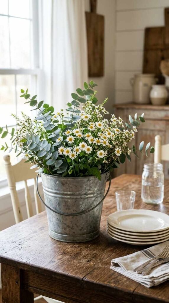 A Galvanized Metal Centerpiece