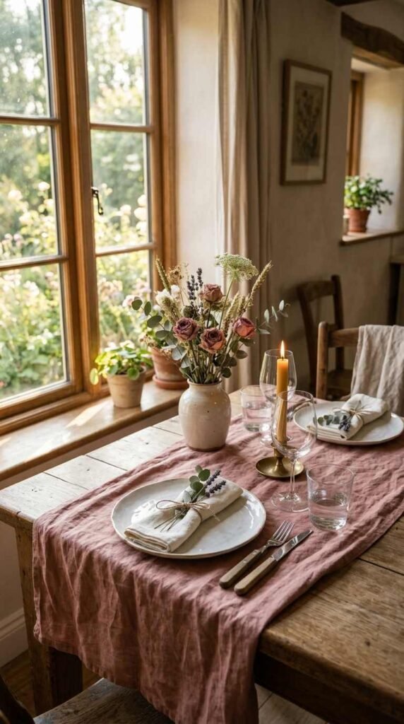 Dusty Rose Table Linens