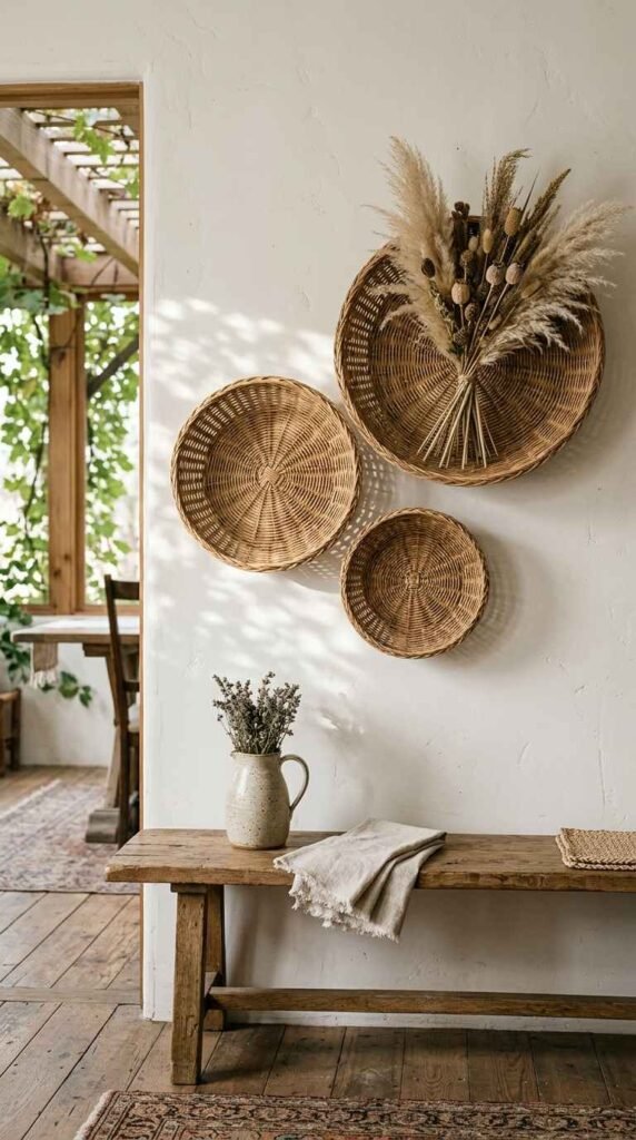 Add Woven Wall Baskets for Texture