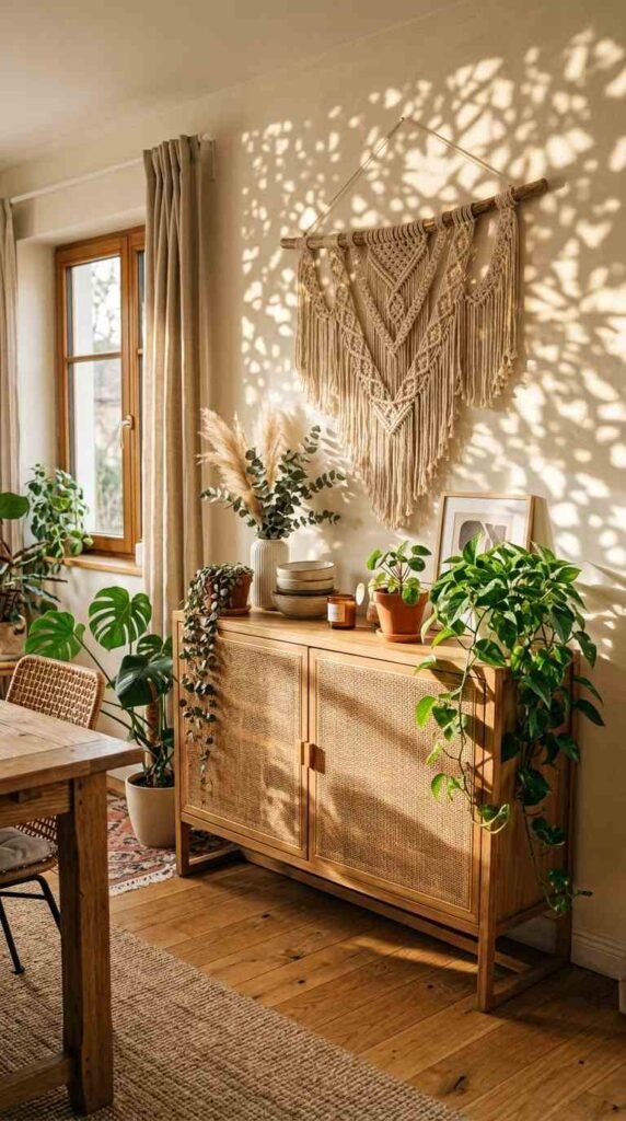 Boho Sideboard with Natural Textures