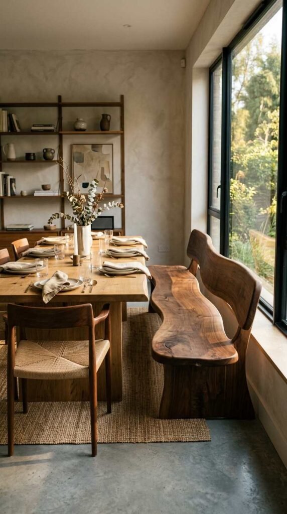 A Sculptural Dining Bench