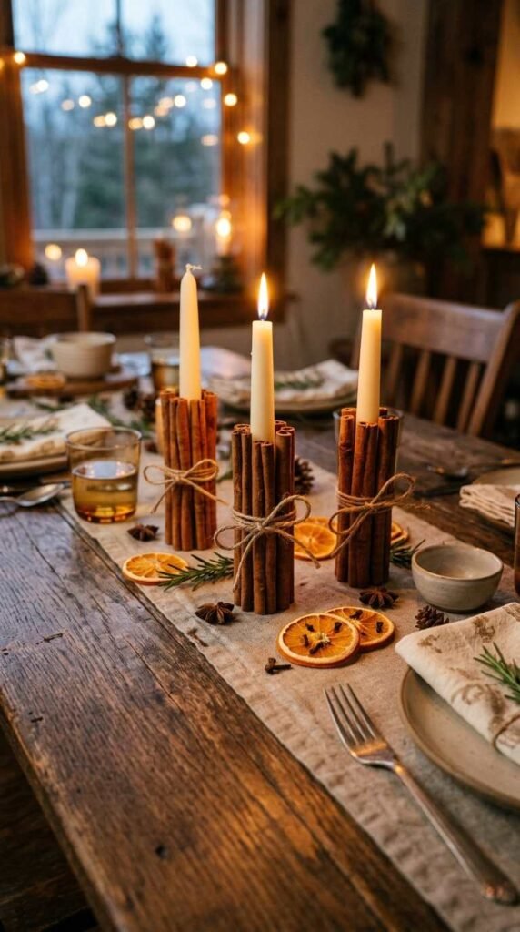 Cinnamon Stick Candle Holders