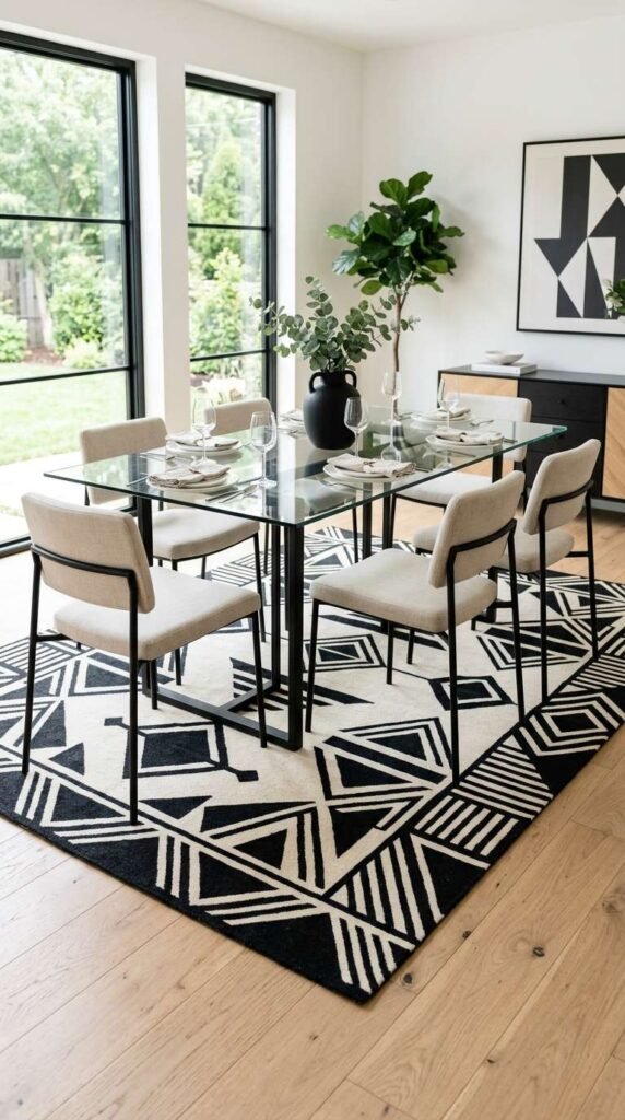 Statement Area Rug in Bold Pattern