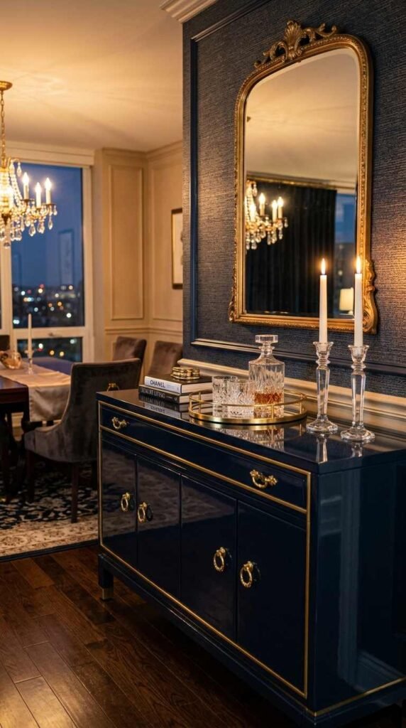 Glam Sideboard with Metallic Accents
