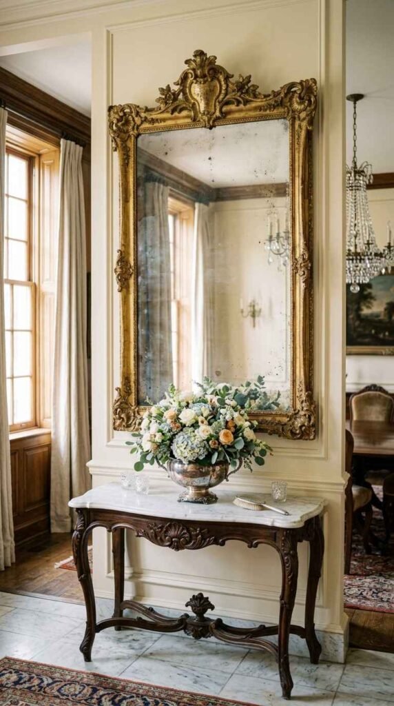 Antique Mirror with Patina