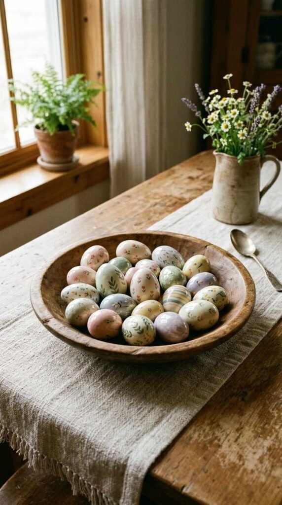  Painted Ceramic Egg Display