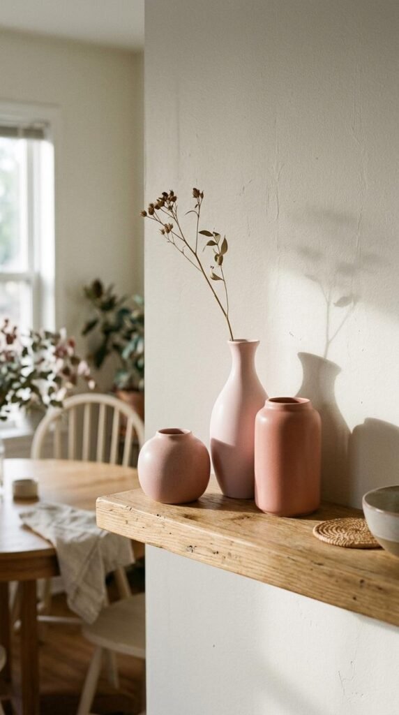 A Pink Ceramic Vase Collection