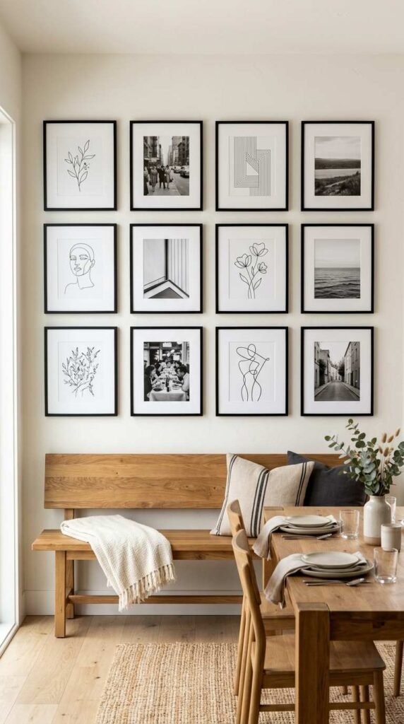 Gallery Wall of Black Frames