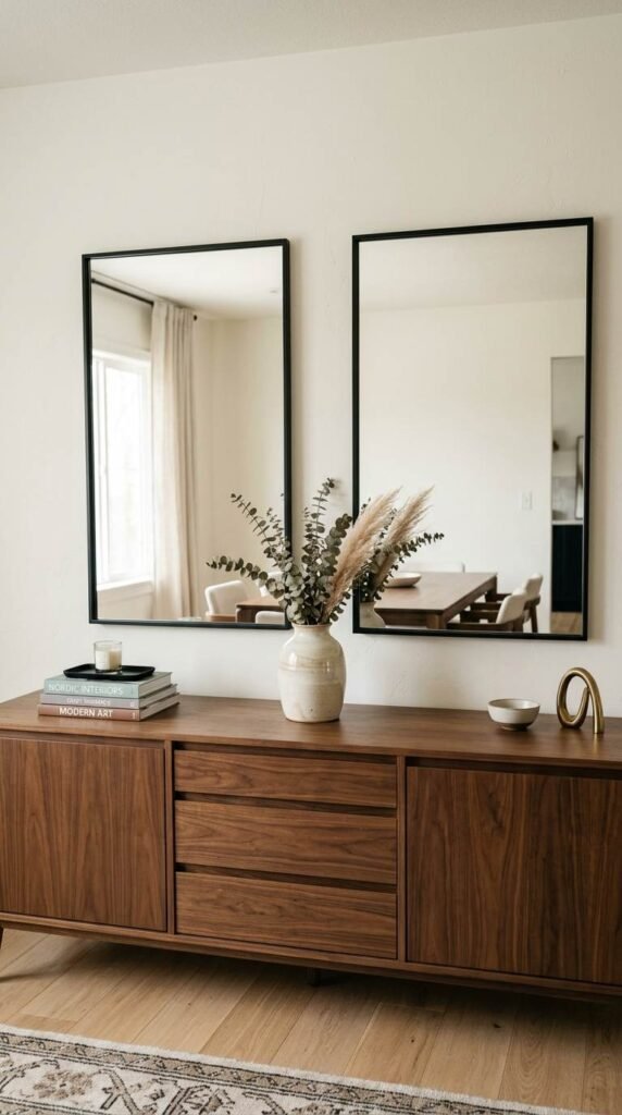 Black Framed Mirror Duo