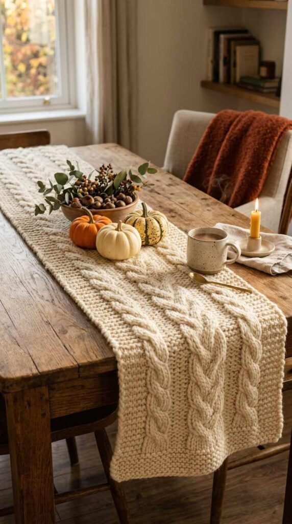 Cozy Knit Table Runner