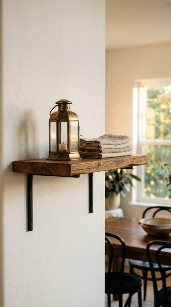 Mixed Metal Shelf Brackets Add Detail