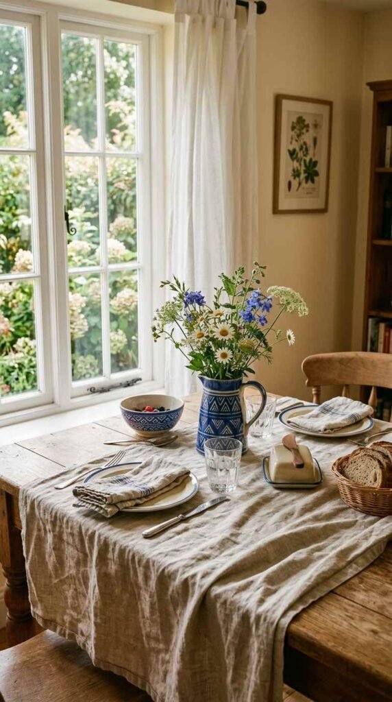 A Neutral Linen Tablecloth