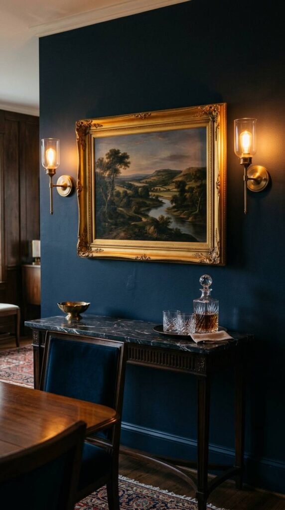 Frame Art with Elegant Wall Sconces