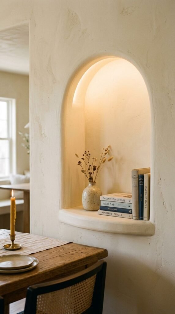 Curved Wall Niche with Decor