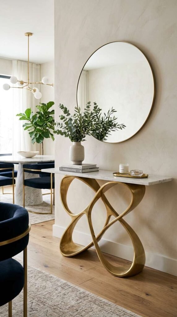 Statement Console with Sculptural Base