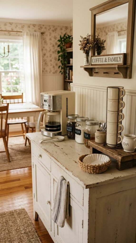 Farmhouse-Style Coffee Station