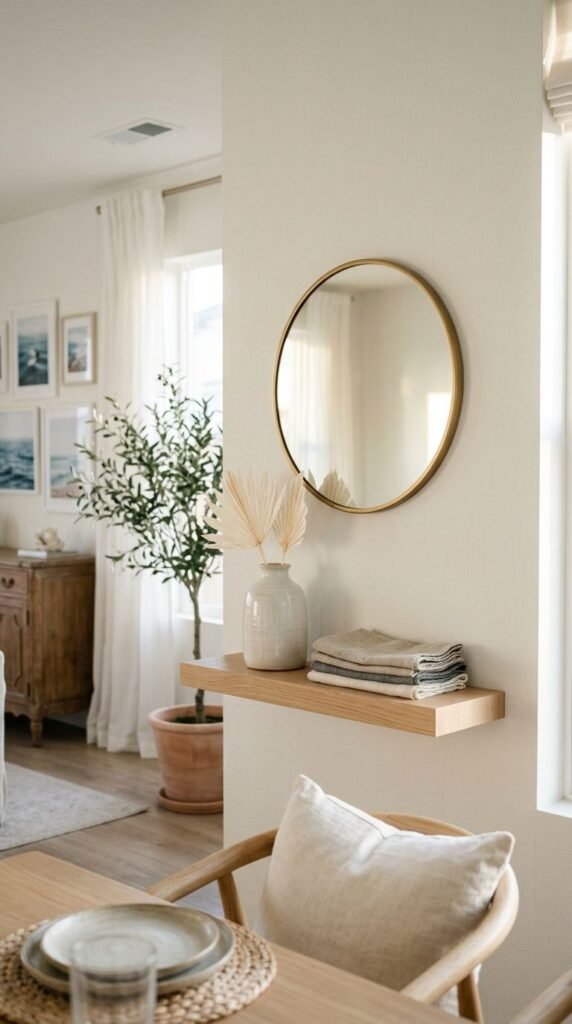 A Mirror and Shelf Combo